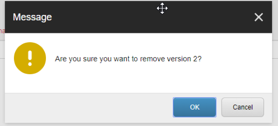 Confirm Version Removal